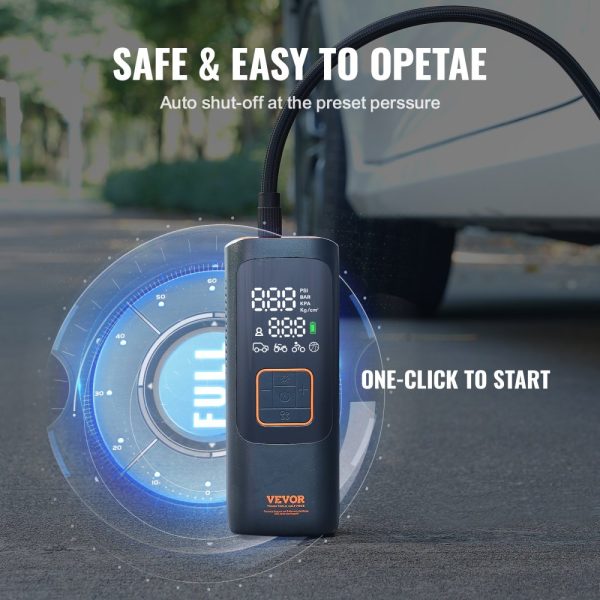 Tire Inflator Portable Air Compressor 7800mAh 3.7V 2X Faster 160PSI Auto-Off - Image 3