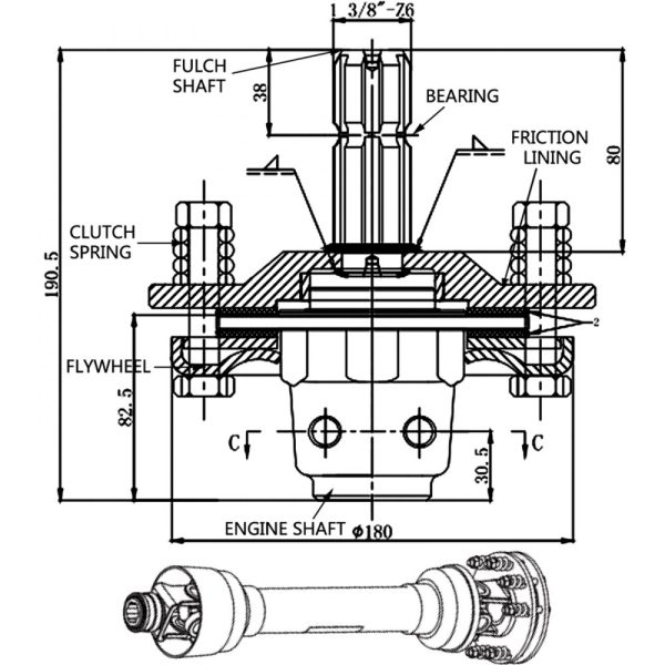 Adjustable PTO Slip Clutch 1 3/8 with 6 Splines Carburized Steel for Tractor Use Rotary Cutter Compatible Yellow - Image 6