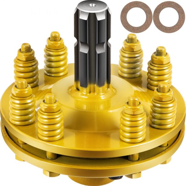 Adjustable PTO Slip Clutch 1 3/8 with 6 Splines Carburized Steel for Tractor Use Rotary Cutter Compatible Yellow