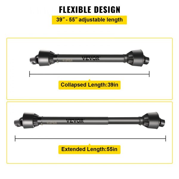 PTO Shaft 1 3/8 Inch 6 Spline Round End for Series 4 Tractor 39-55 Inch Black Bush Hog Mower Cutter - Image 4