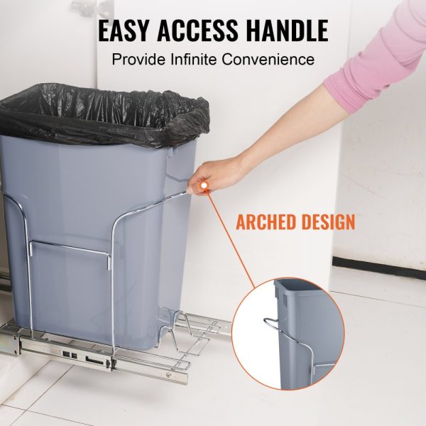 Heavy Duty Pull-Out Trash Can 29L with Slide & Handle for Kitchen Sink Cabinet Under Counter 110 lbs Capacity - Image 5