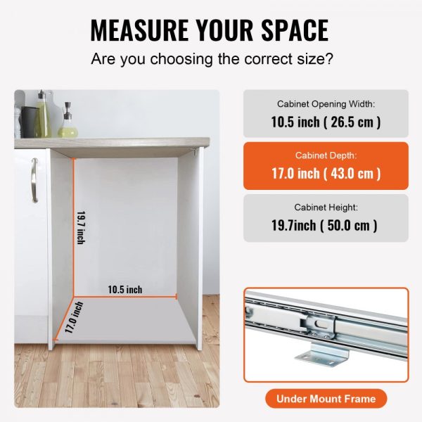 Heavy Duty Pull-Out Trash Can 29L with Slide & Handle for Kitchen Sink Cabinet Under Counter 110 lbs Capacity - Image 6