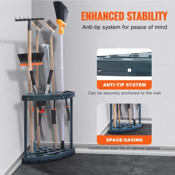 Garden Tool Organizer Tower Rack with 19 Slots for Long-Handled Tools Storage in Yard, Shed, or Garage - PP Plastic Organizer Stand - Image 4