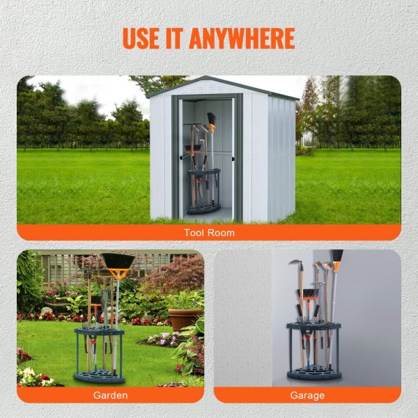Garden Tool Organizer Tower Rack with 19 Slots for Long-Handled Tools Storage in Yard, Shed, or Garage - PP Plastic Organizer Stand - Image 6