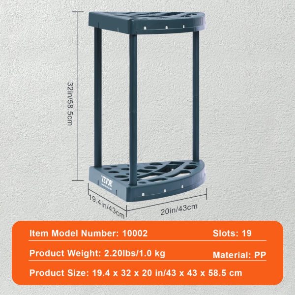 Garden Tool Organizer Tower Rack with 19 Slots for Long-Handled Tools Storage in Yard, Shed, or Garage - PP Plastic Organizer Stand - Image 7