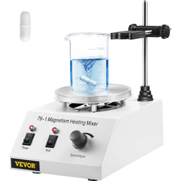 250W Adjustable Speed Magnetic Stirrer with Heating up to 158℉ (70℃) for Lab Use, 1000ML Capacity, Stand Included
