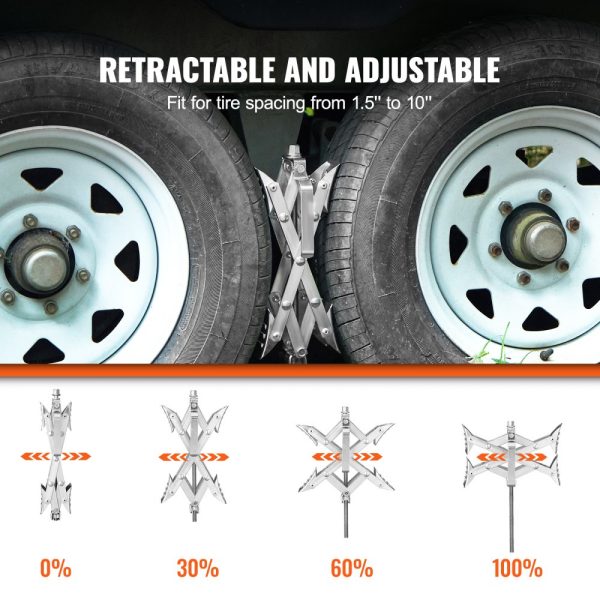 Camper Wheel Chock Stabilizer X-Shape RV Wheel Stabilizer 1.5 to 10 Tire Space Fit 2-Pack with Ratchet Wrench Storage Bag for Campers Travel Trailers Trucks - Image 5