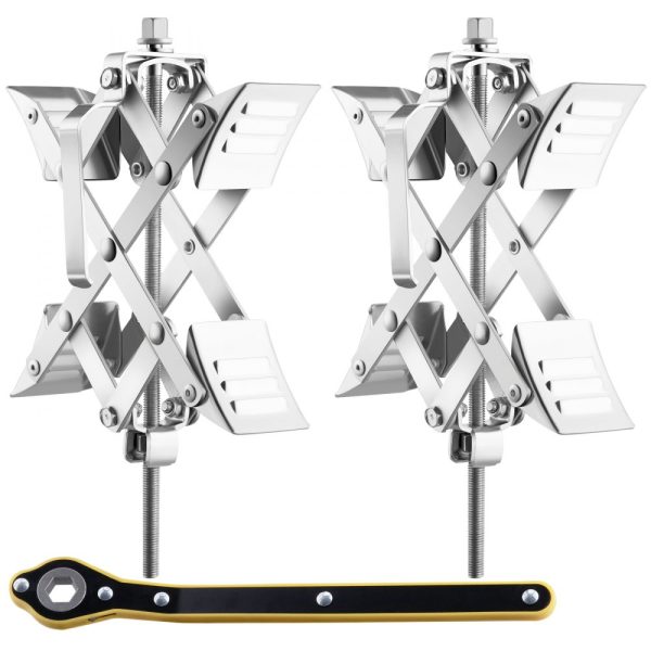 Camper Wheel Chock Stabilizer X-Shape RV Wheel Stabilizer 1.5 to 10 Tire Space Fit 2-Pack with Ratchet Wrench Storage Bag for Campers Travel Trailers Trucks