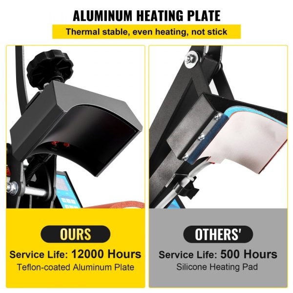 Heat Press 6x3.75Inch Curved Hat Element Clamshell Design Rigid Steel Frame Digital LCD Timer Temperature Control - Image 3