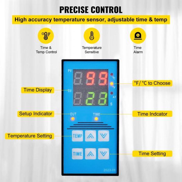 Heat Press 6x3.75Inch Curved Hat Element Clamshell Design Rigid Steel Frame Digital LCD Timer Temperature Control - Image 4