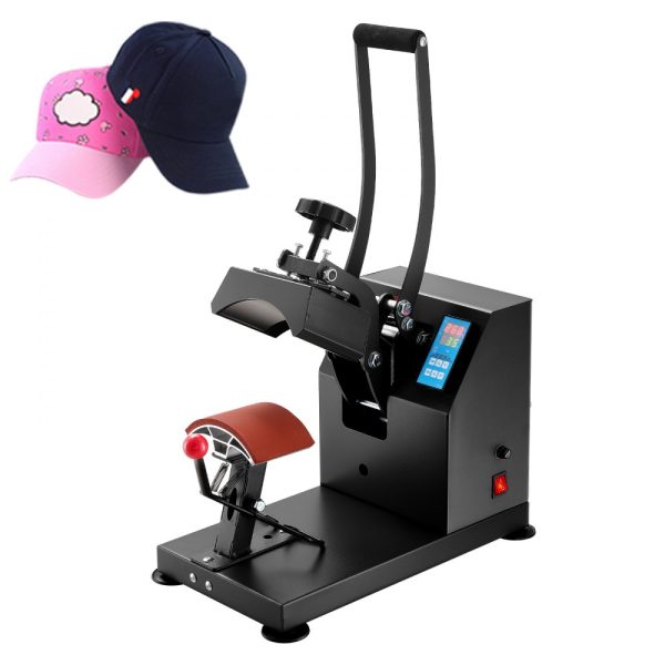 Heat Press 6x3.75Inch Curved Hat Element Clamshell Design Rigid Steel Frame Digital LCD Timer Temperature Control