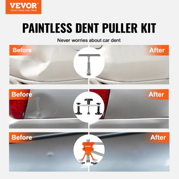 69 Piece Dent Repair Tool Set with Lifting Tools, Bridge Puller, and Slide Hammer for Auto Body and Appliances - Image 2