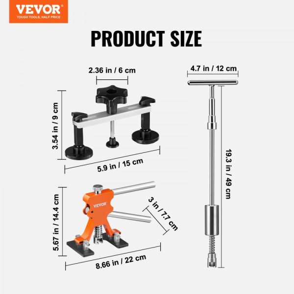 69 Piece Dent Repair Tool Set with Lifting Tools, Bridge Puller, and Slide Hammer for Auto Body and Appliances - Image 7