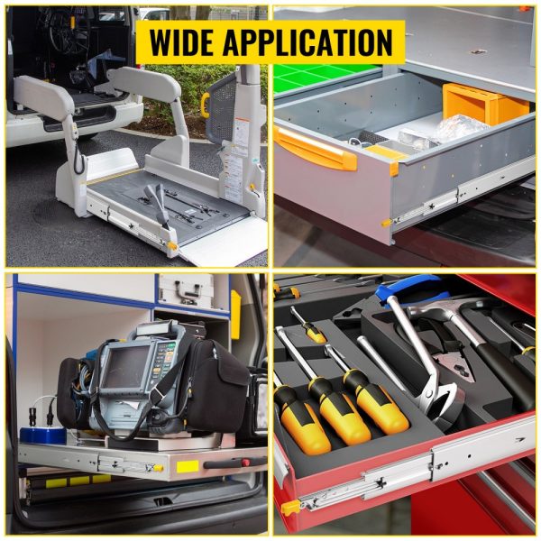 Heavy Duty Drawer Slides 18 500lbs Load Capacity Locking Full Extension Side Mount Ball Bearing Cabinet Shelf Glide - Image 7