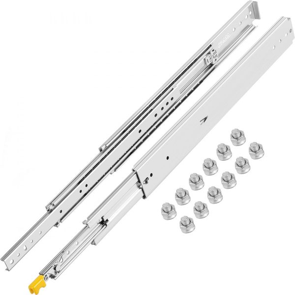 Heavy Duty 40 Drawer Slides 500lbs Load Locking Full Extension Side Mount Ball Bearing Glide Push Open Rails 1 Pair