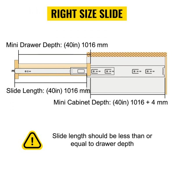 Heavy Duty 40 Drawer Slides 500lbs Load Locking Full Extension Side Mount Ball Bearing Glide Push Open Rails 1 Pair - Image 5