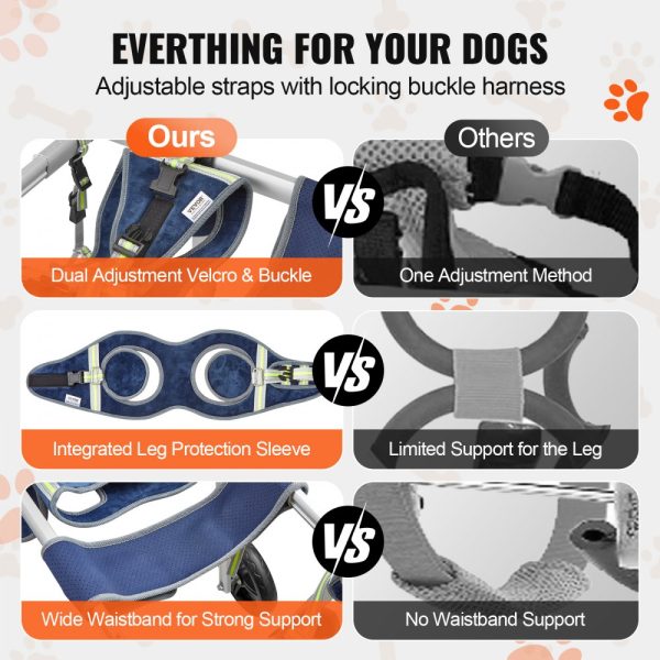 PawCare Dog Wheelchair for Back Legs Support - Lightweight & Adjustable for Injured, Disabled, or Paralyzed Pets with Hind Limb Weakness - Image 5