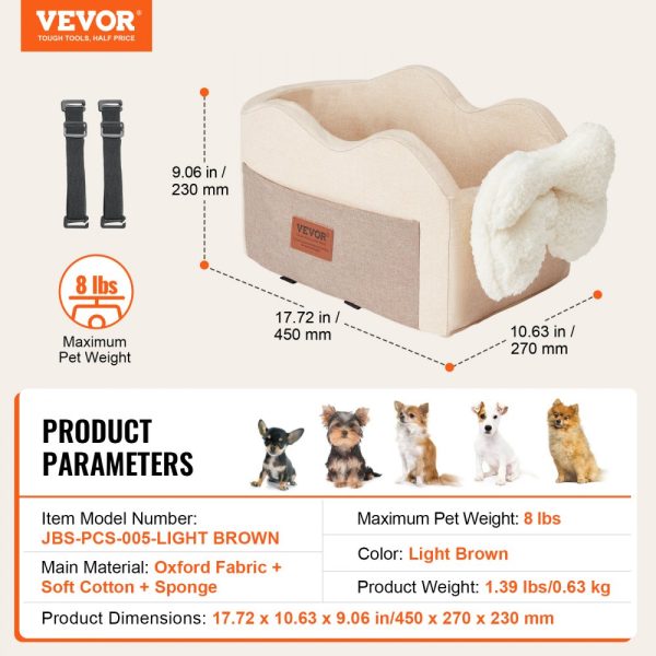 Center Console Dog Car Seat Dog Booster Car Seat for Small Dog 8 lbs - Image 7