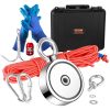 Magnet Fishing Kit 1200lbs Capacity 2.95 Diameter Double-Sided Angler Magnet Heavy Duty 65FT Rope Grappling Hook Waterproof Case Gloves Threadlocker Eye Bolt