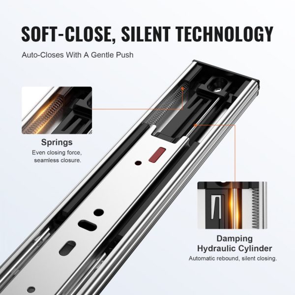 10 Pairs Heavy Duty 20-Inch Drawer Slides Side Mount Rails Full Extension Steel Track Soft Close Silent Guide Glides Cabinet Kitchen Runners 100 lbs Load Capacity - Image 3