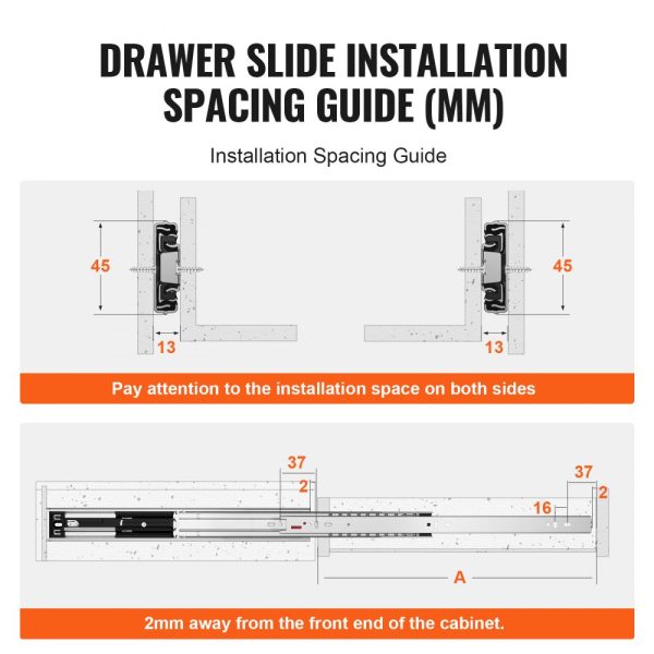 6-Pack Heavy Duty 20-Inch Drawer Slides Steel Rails Full Extension Soft Close Silent Glide Cabinet Kitchen with Ball Bearing 100LB Capacity - Image 6