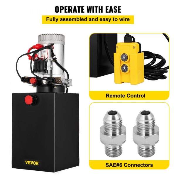 Hydraulic Pump for Dump Trailer 12V DC 3200PSI 12 Quart Steel Dual-Action - Image 4