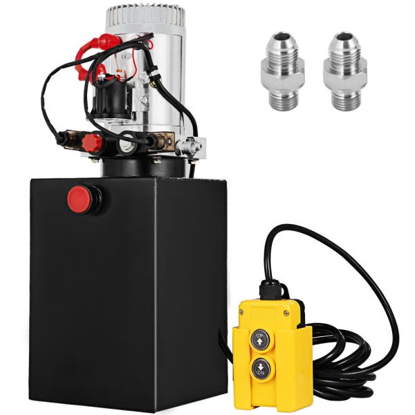 Hydraulic Pump for Dump Trailer 12V DC 3200PSI 12 Quart Steel Dual-Action