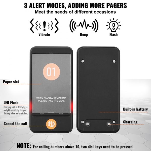 20-Piece Wireless Restaurant Pager System with Vibration and Flashing for Long-Range Queue Management - Image 4