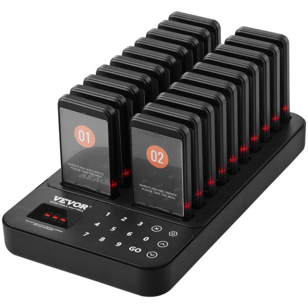 20-Piece Wireless Restaurant Pager System with Vibration and Flashing for Long-Range Queue Management