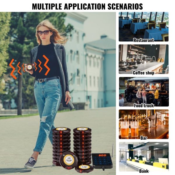 Wireless Restaurant Pager System with 500m Range Vibration Flashing 20 Buzzers for Food Truck Church Nursery Hospital - Image 6