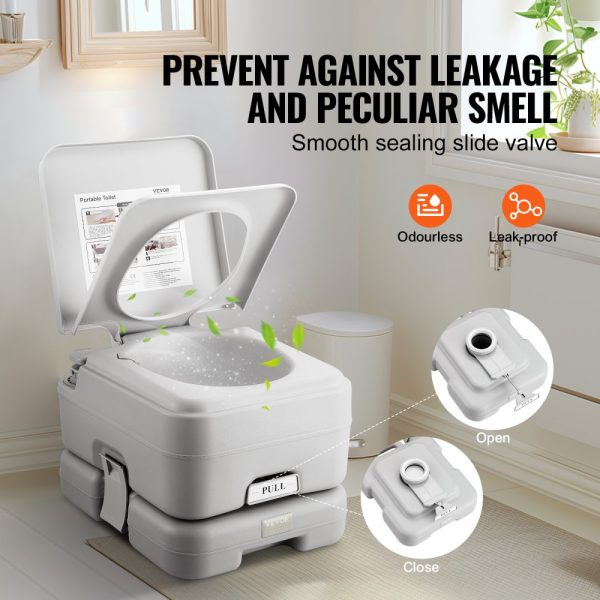 Portable Camping Toilet with 3.2 Gallon Waste & Flush Tanks Push-Button Pressurized Flush Leak-Proof Odorless for Adults Kids Travel - Image 4
