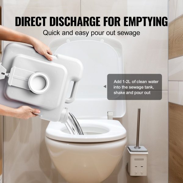 Portable Camping Toilet with 3.2 Gallon Waste & Flush Tanks Push-Button Pressurized Flush Leak-Proof Odorless for Adults Kids Travel - Image 5