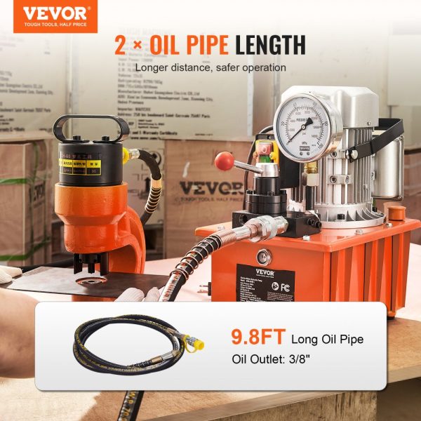 Electric Hydraulic Pump 10000 PSI 750W 110V 488in³/8L Double Acting Manual Valve Lever Switch for Punching Bending Jack Machines - Image 2