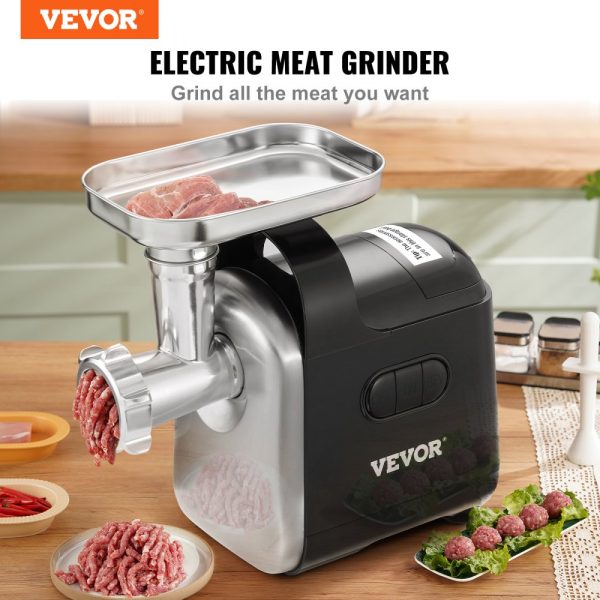 Electric Meat Grinder 6.6 Lb/Min 550W Industrial Mincer with 2 Blades 3 Grinding Plates Sausage Maker Kubbe Kit ABS Stainless Steel Commercial Grinder ETL Listed - Image 2