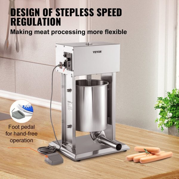 Electric Sausage Stuffer 10L Variable Speed Sausage Maker Stainless Steel - Image 4