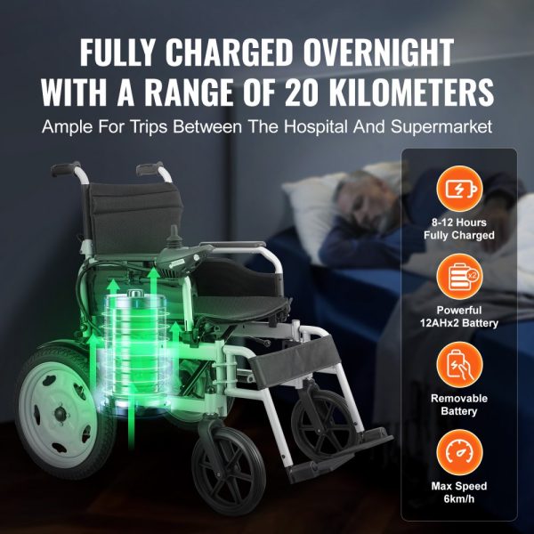 Electric Wheelchair for Adults & Seniors, 265 lbs Weight Capacity, 17.5in Width, Lightweight & Foldable, 12.5mi Range All-Terrain, Adjustable Backrest - Image 3
