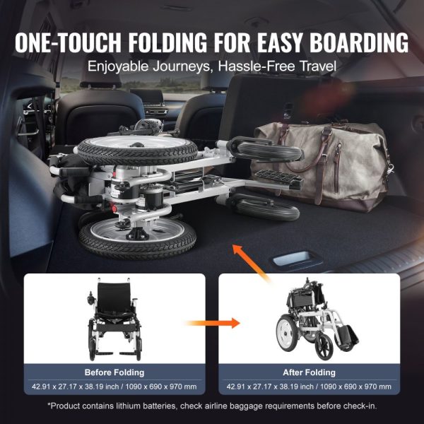 Electric Wheelchair for Adults & Seniors, 265 lbs Weight Capacity, 17.5in Width, Lightweight & Foldable, 12.5mi Range All-Terrain, Adjustable Backrest - Image 4