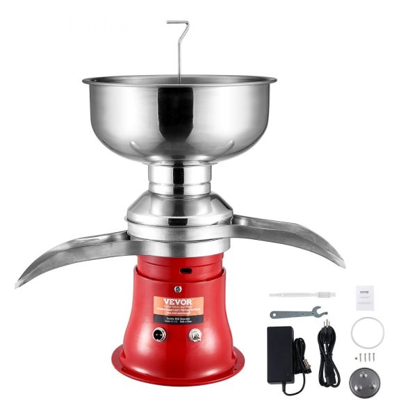 304 Stainless Steel Electric Milk Cream Separator for Goat and Cow Milk 100L/H Output 10500RPM 5L Bowl 30W 100-240V