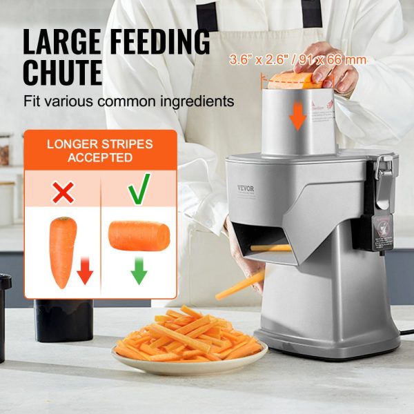 Electric Vegetable Slicer 4-in-1 Multi-Functional Food Cutter 200W for Slicing Shredding Dicing Slitting with Cut-Resistant Gloves Commercial Home Use - Image 3
