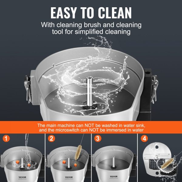 Electric Vegetable Slicer 4-in-1 Multi-Functional Food Cutter 200W for Slicing Shredding Dicing Slitting with Cut-Resistant Gloves Commercial Home Use - Image 4