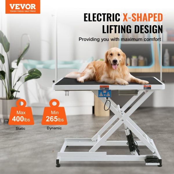 50-inch Electric Dog Grooming Table with Heavy Duty Arm for Large Dogs, Adjustable Height, Anti-Slip Surface, Up to 400 lbs Capacity - Image 2
