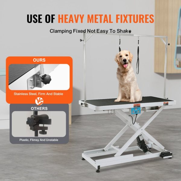 50-inch Electric Dog Grooming Table with Heavy Duty Arm for Large Dogs, Adjustable Height, Anti-Slip Surface, Up to 400 lbs Capacity - Image 3