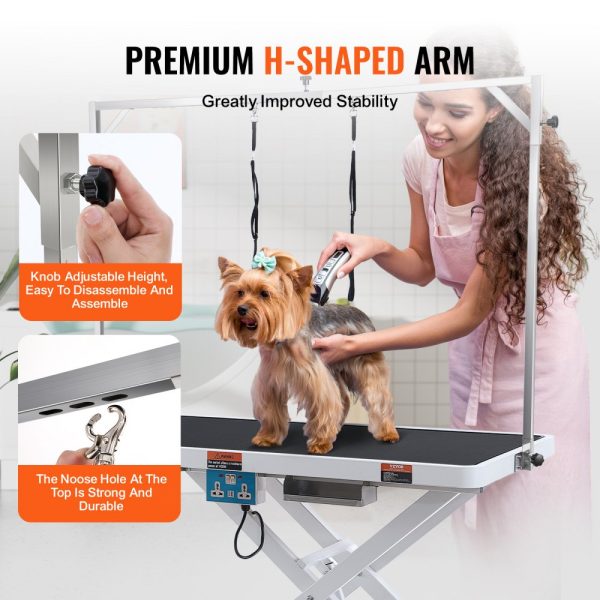 50-inch Electric Dog Grooming Table with Heavy Duty Arm for Large Dogs, Adjustable Height, Anti-Slip Surface, Up to 400 lbs Capacity - Image 4