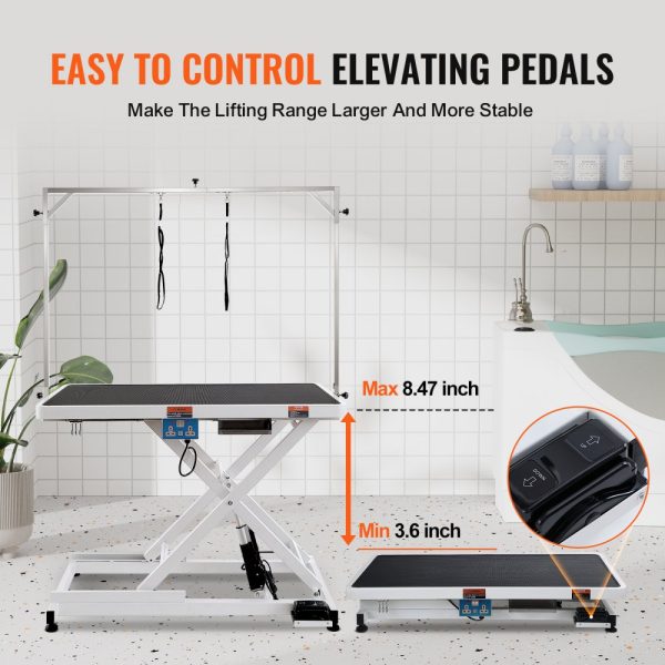 50-inch Electric Dog Grooming Table with Heavy Duty Arm for Large Dogs, Adjustable Height, Anti-Slip Surface, Up to 400 lbs Capacity - Image 5