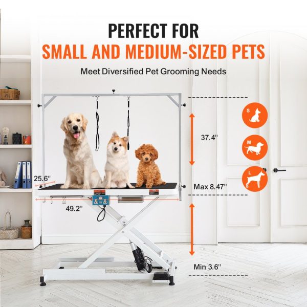 50-inch Electric Dog Grooming Table with Heavy Duty Arm for Large Dogs, Adjustable Height, Anti-Slip Surface, Up to 400 lbs Capacity - Image 6