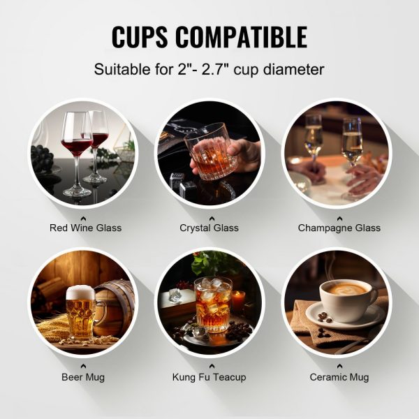 Electric Glass Washer 5-Brush Bar Glass Cleaner 600 Cups/H for Wine Glass - Image 3