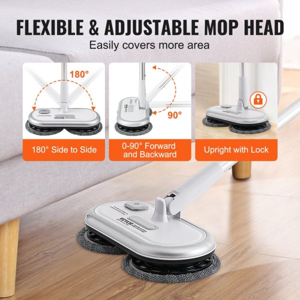 Cordless Electric Mop with 70-Min Battery, Dual Spinning Heads, 4 Microfiber Pads, and 2 Scrubber Pads for Hardwood, Tile, and Bathroom Floors - Image 4