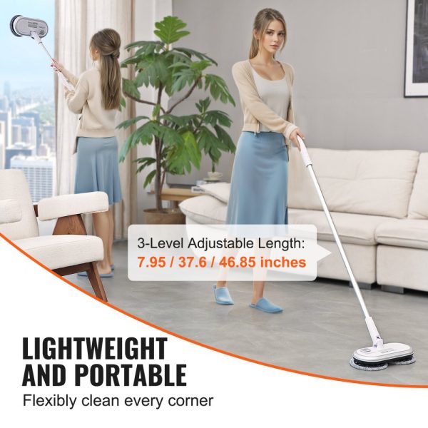 Cordless Electric Mop with 70-Min Battery, Dual Spinning Heads, 4 Microfiber Pads, and 2 Scrubber Pads for Hardwood, Tile, and Bathroom Floors - Image 6