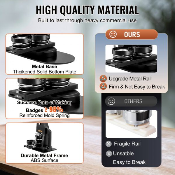Button Maker Machine Badge Pin Machine 1.25"+2.25" 500Free Parts Press Kit - Image 4