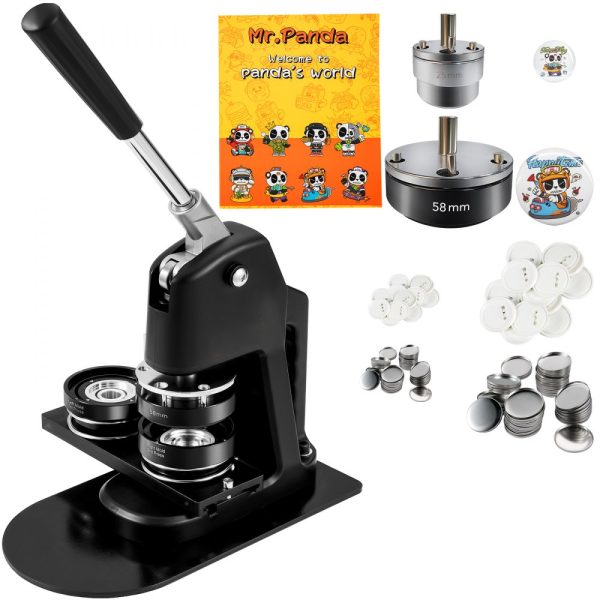 Button Maker Machine Badge Pin Machine 1"+2.25" 500 Free Parts Press Kit